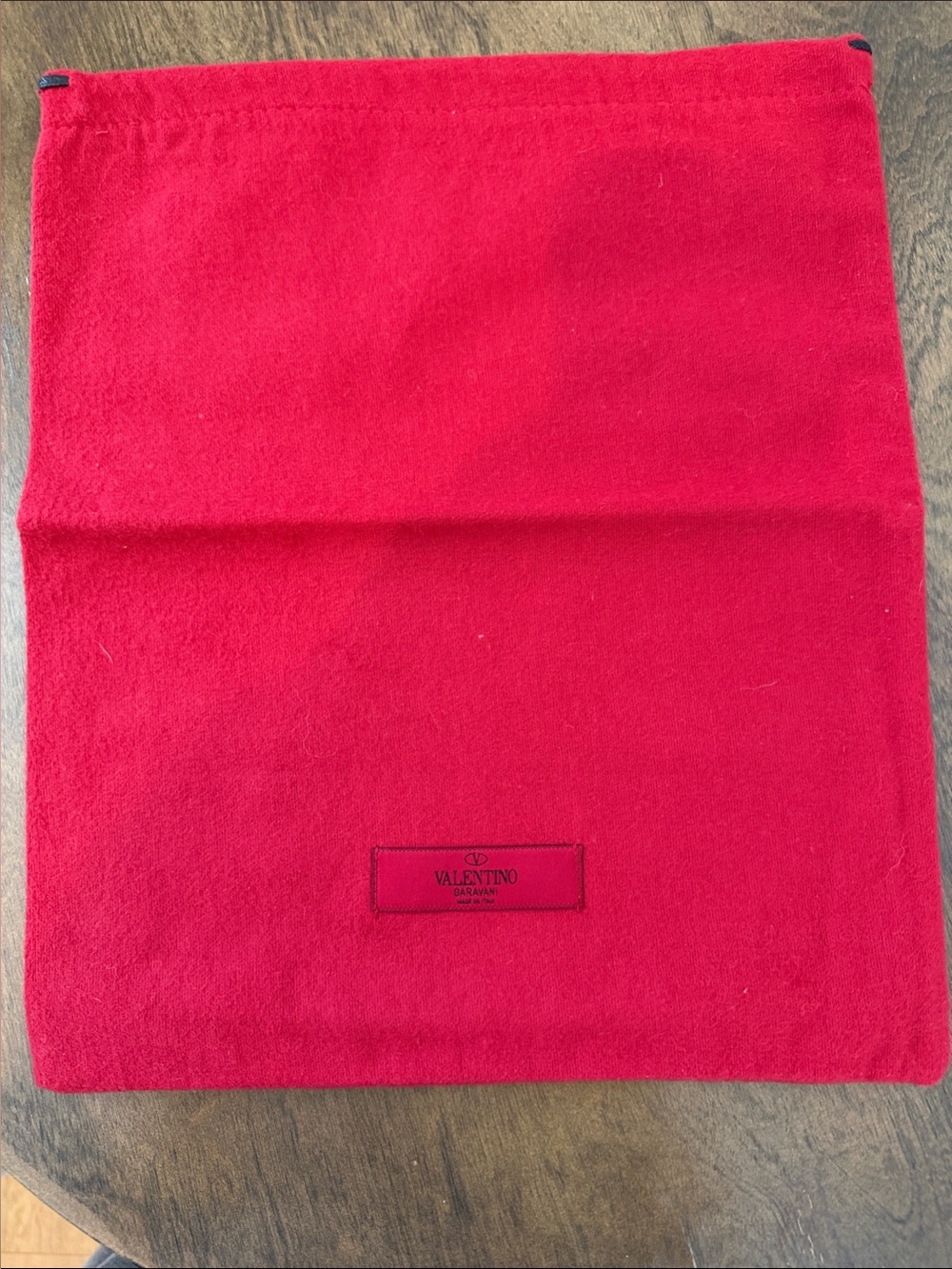 Valentino Garavani XL Red Flannel Dust Bag Drawstring Pouch Authentic